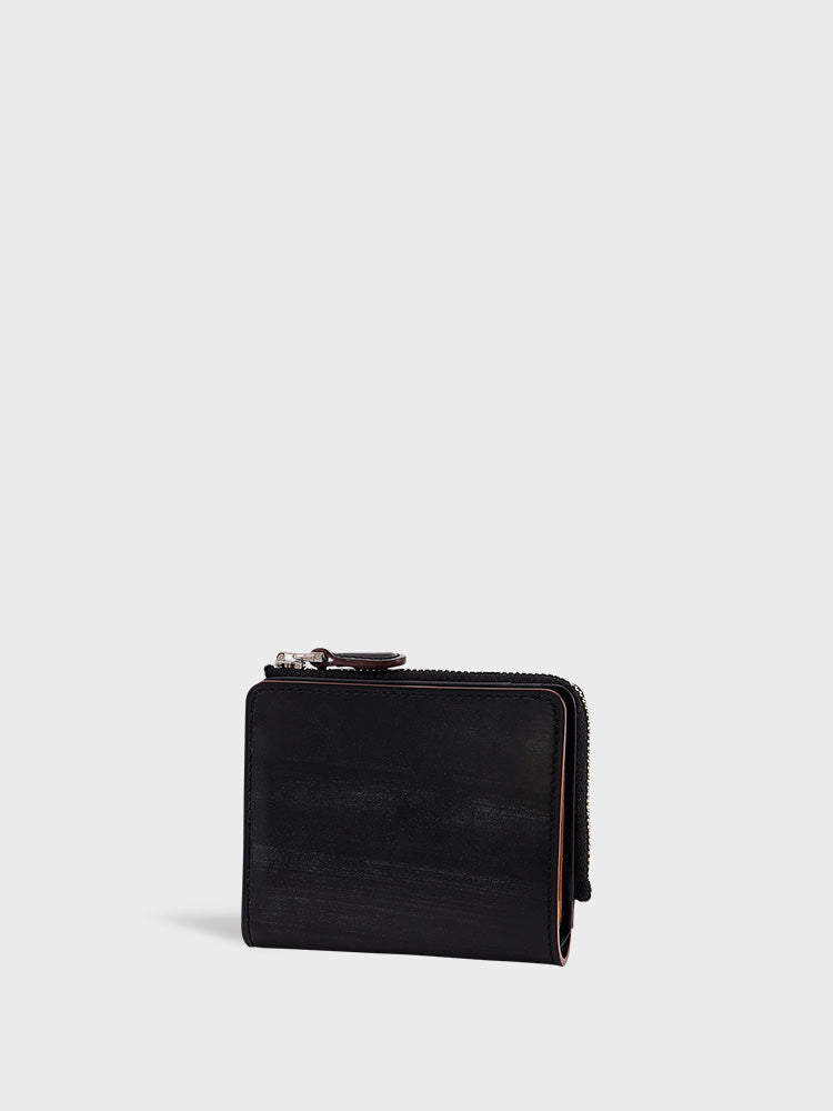 thumbnail image 2 of Leather Bifold Wallet With Nylon Interior And Coin Pocket - Black 2 of 14